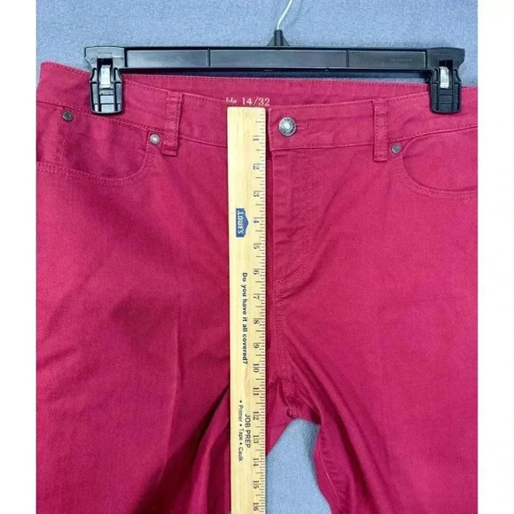 Talbots Heritage Jeans Size 14/32 Red Pink Slim Ankle Stretch Chino Mid Rise - Picture 9 of 11
